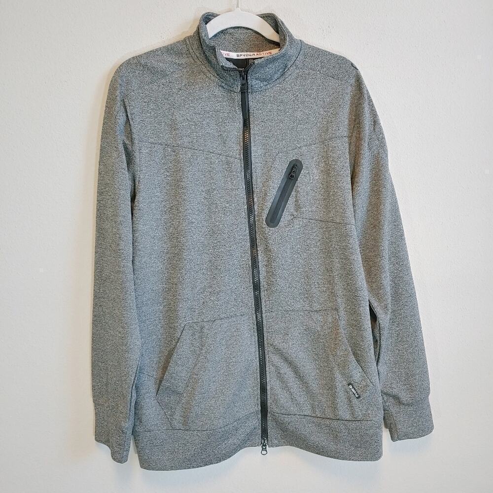 Spyder Active Men's ProWeb Gray Outdoors Skiing Winter Jacket Full Zip Sz M